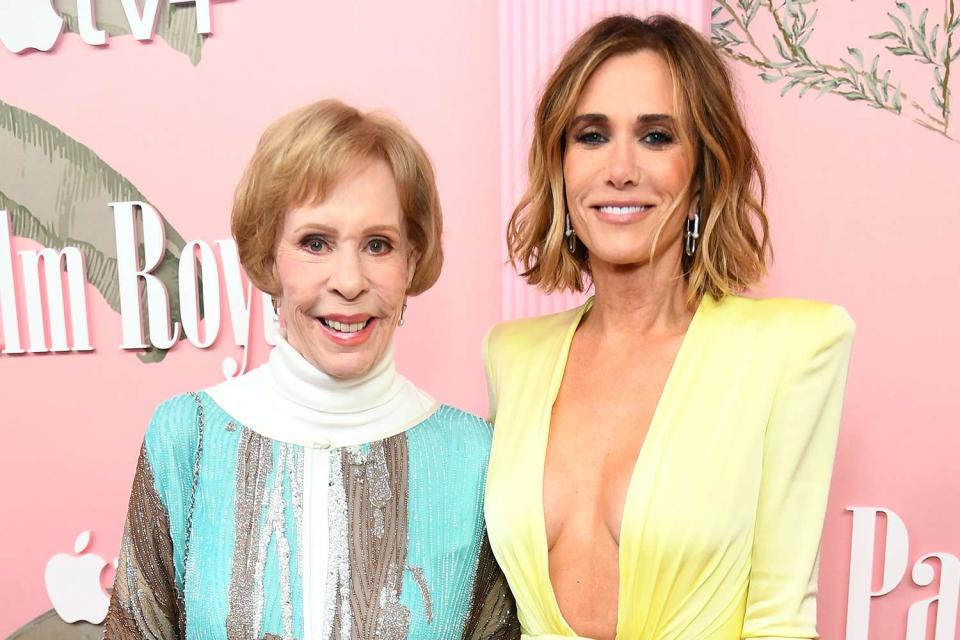 <p>Alberto Rodriguez/Variety via Getty</p> Carol Burnett (left) and Kristen Wiig at the premiere of Apple TV+