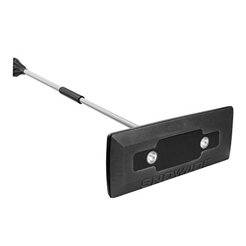 Snow Joe SJBLZD-LED-BLK 4-In-1 Telescoping Snow Broom + Ice Scraper | 18-Inch Foam Head | Headl…