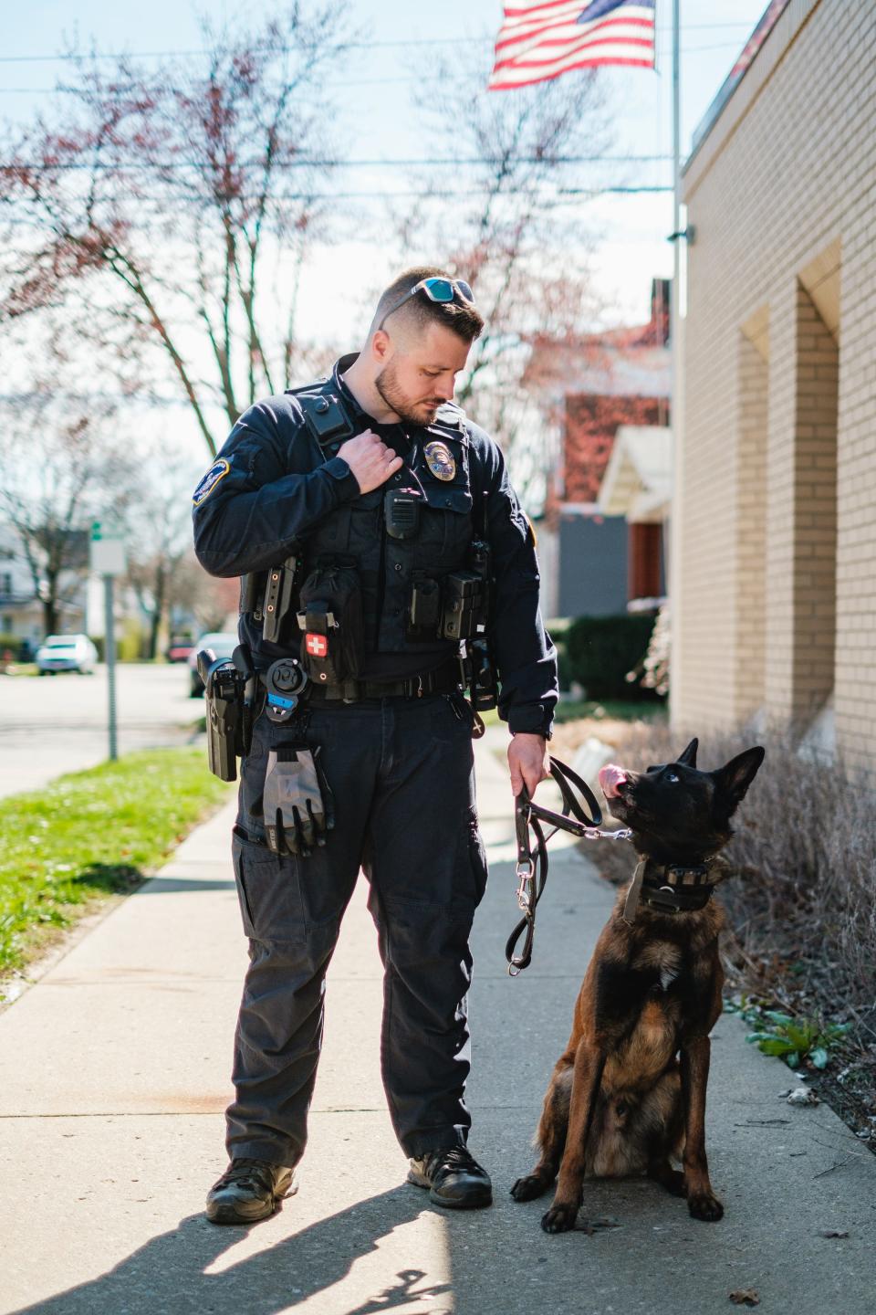 New Philadelphia Police Officer Brad Geist has been partnered with Cooper, a 4-year-old Belgian Malinois, for two years. Cooper is a multipurpose dog, and was not trained to detect marijuana.
