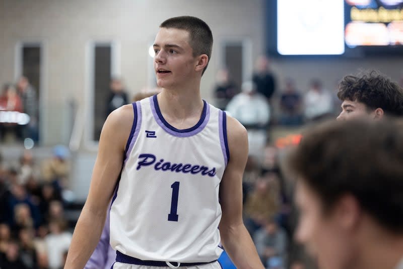 Cooper Lewis high-fives his teammates during a game against Pleasant Grove at Lehi High School in Lehi on Friday, Jan. 26, 2024. Lehi won 77-61. | Marielle Scott, Deseret News