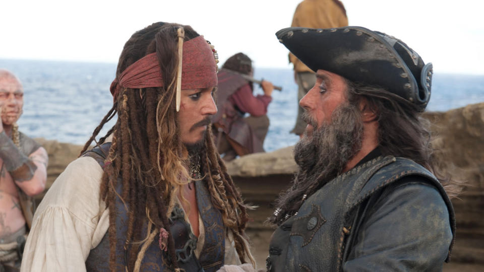 Johnny Depp and Ian McShane in 'Pirates of the Caribbean: On Stranger Tides'. (Credit: Disney/Marvel)