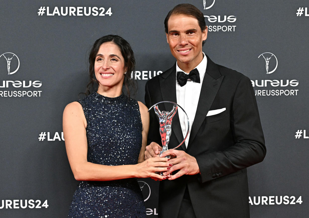 Xisca Perelló et Rafael Nadal, une histoire d'amour de jeunesse qui dure. (Photo by JAVIER SORIANO/AFP via Getty Images)