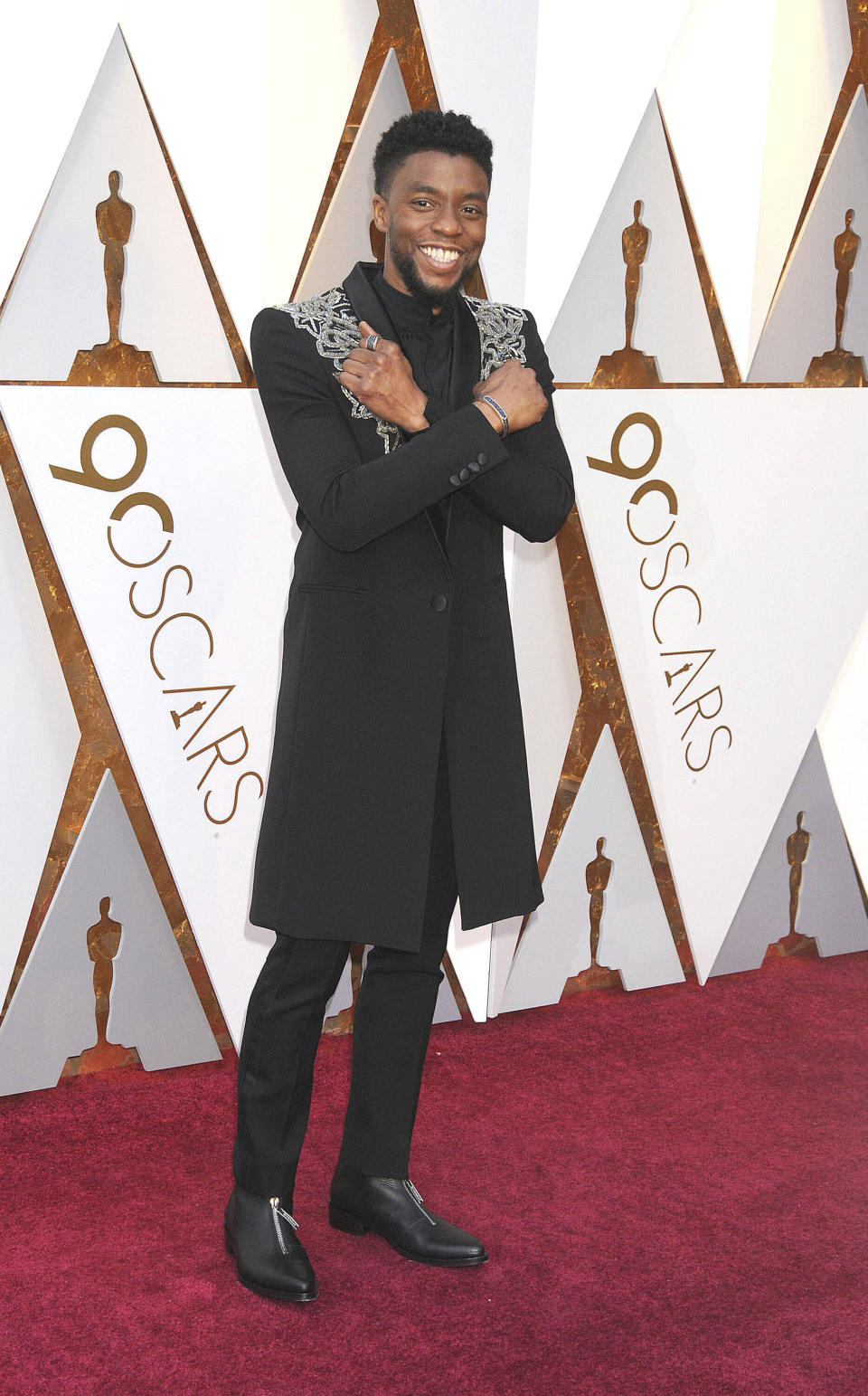 Photo by: Galaxy/STAR MAX/IPx 2020 8/29/20 Chadwick Boseman, star of 'The Black Panther', has passed away at 43 of Colon Cancer. STAR MAX File Photo: 3/4/18 Chadwick Boseman at the 90th Annual Academy Awards (Oscars) presented by the Academy of Motion Picture Arts and Sciences. (Hollywood, CA, USA)