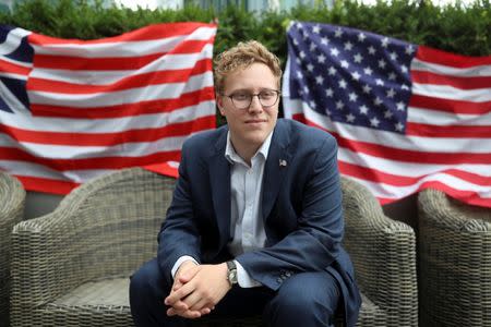 Drew Liquerman poses for a photograph during a Young Republicans event in London, Britain, July 4, 2018. REUTERS/Simon Dawson