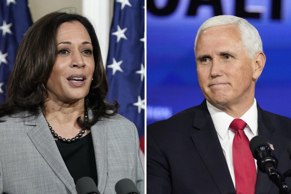 Sen. Kamala Harris and Vice President Mike Pence