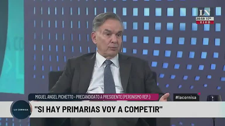 Miguel Ángel Pichetto: "Milei no tiene voluntad de sumarse a Juntos por el Cambio"