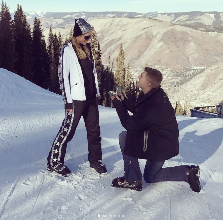 <p>“I said Yas!” the heiress captioned this shot of her now-fiancé, Chris Zylka, as he got down on one knee and popped the question over the New Year’s holiday. “So happy and excited to be engaged to the love of my life. My best friend & soulmate. Perfect for me in every way. So dedicated, loyal, loving & kindhearted. I feel like the luckiest girl in the world,” she added. “You are my dream come true! Thank you for showing me that fairytales do exist.” (Photo: <a rel="nofollow noopener" href="https://www.instagram.com/p/Bdc913pn0MZ/?taken-by=parishilton" target="_blank" data-ylk="slk:Paris Hilton via Instagram;elm:context_link;itc:0;sec:content-canvas" class="link ">Paris Hilton via Instagram</a>) </p>