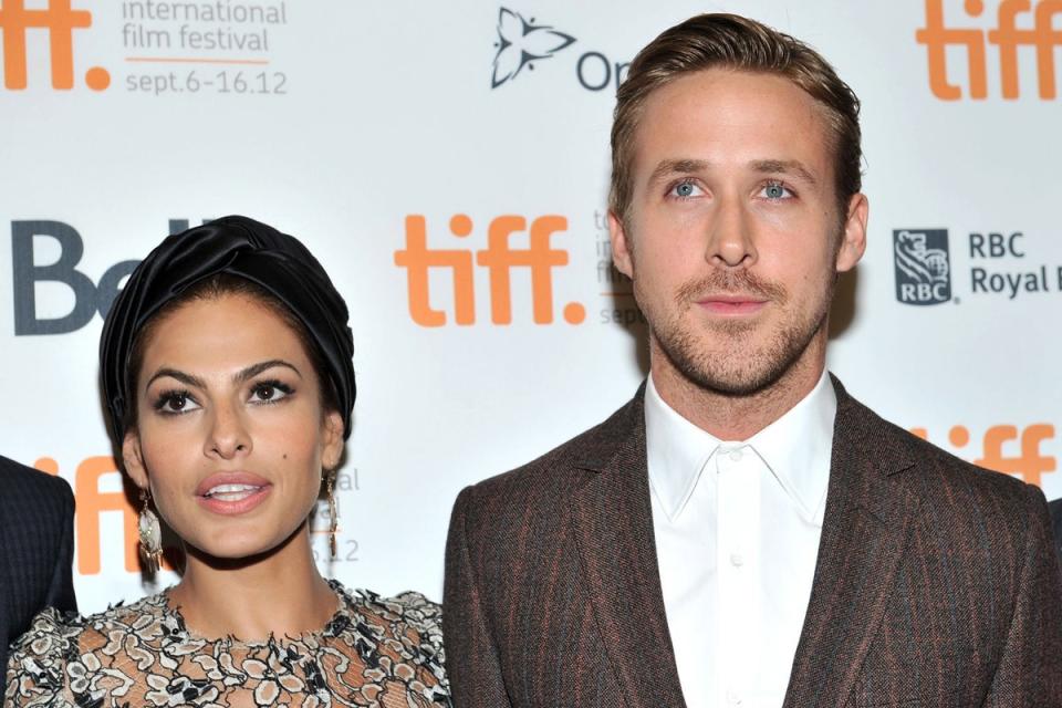 Eva Mendes has insisted she never quit acting. Pictured with partner Ryan Gosling in 2012 (Sonia Recchia/Getty)