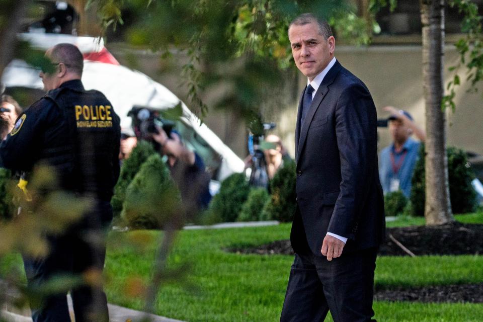 Hunter Biden leaves Delaware District Court where he faced felony gun charges in Wilmington, Tuesday, Oct. 3, 2023. Biden entered a plea of not guilty.