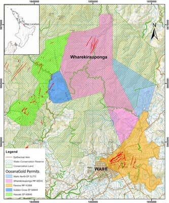 Figure 4: Location Map showing Waihi Gold Mine and Wharekirauponga Deposit (CNW Group/OceanaGold Corporation)