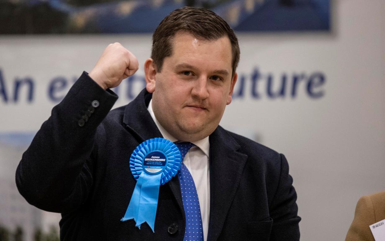 Louis French celebrates winning the Old Bexley and Sidcup by-election sparked by death of former cabinet minister James Brokenshire - Jeff Gilbert