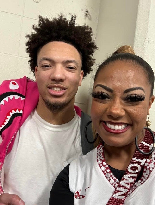 Mark Sears (left) with his mom, Lameka Sears (right).