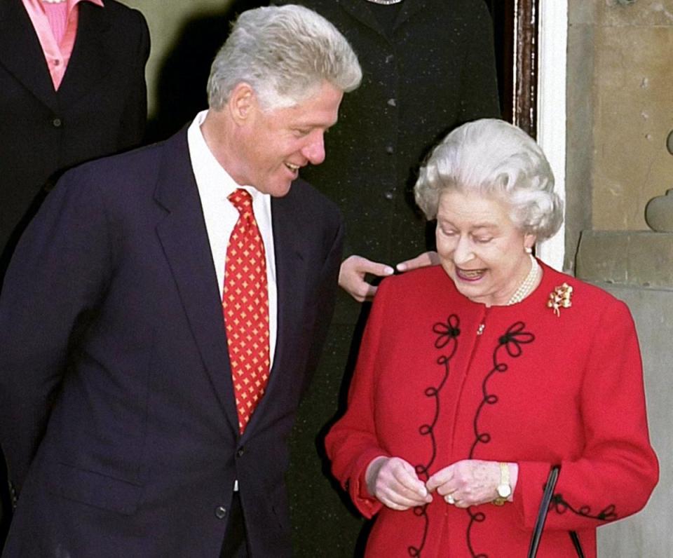 President Bill Clinton meets Britain's Queen Elizabeth II at Buckingham Palace (PA)