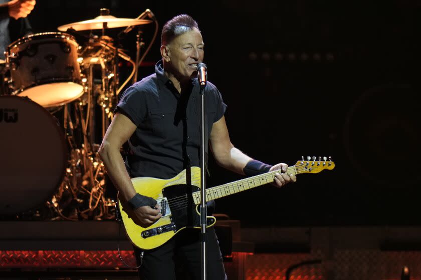 Singer Bruce Springsteen and the E Street Band perform during their 2023 tour Wednesday, Feb. 1, 2023, at Amalie Arena in Tampa, Fla. (AP Photo/Chris O'Meara)