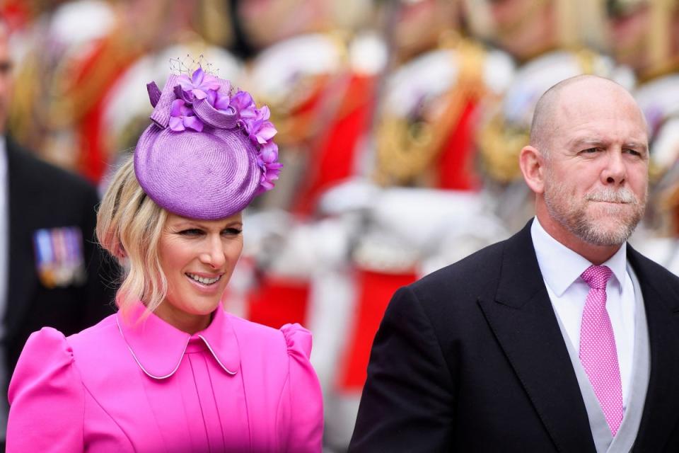 Mike Tindall with wife Zara who he says was deeply upset by the death of her grandmother (Toby Melville/PA) (PA Wire)