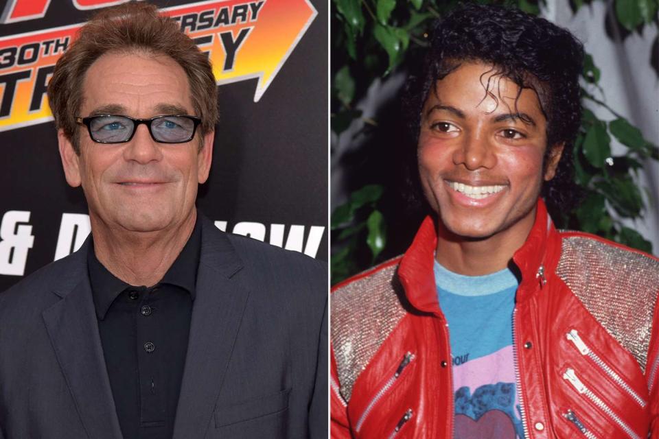 <p>Theo Wargo/Getty, Frank Edwards/Fotos International/Getty</p> Huey Lewis; Michael Jackson