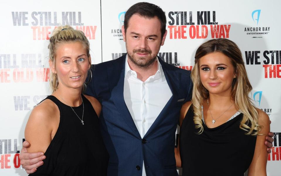 Dyer and Mas with their daughter Dani Dyer in London (Getty Images)