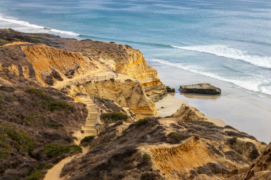 Torrey Pines cliff in San Diego, Calif.