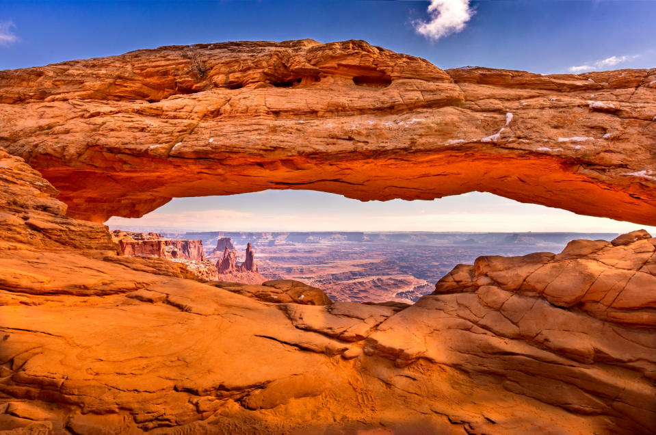 A red arch in the desert