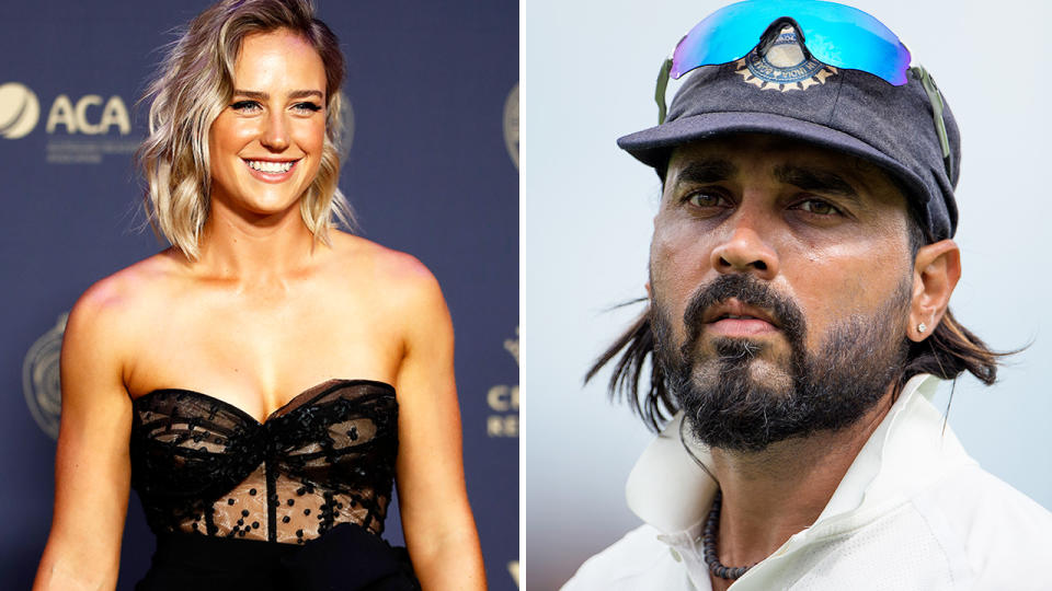 Ellyse Perry and Murali Vijay, pictured here in Australia in 2019.