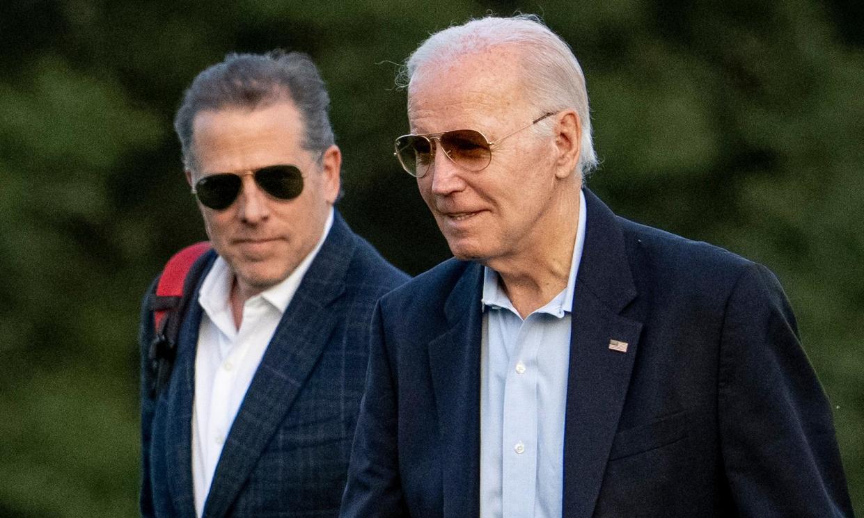 <span> President Joe Biden and his son Hunter Biden in 2023.</span><span>Photograph: Andrew Harnik/AP</span>