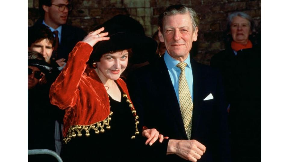 Angus Ogilvy with his daughter Marina, on her wedding day in St. Andrews.