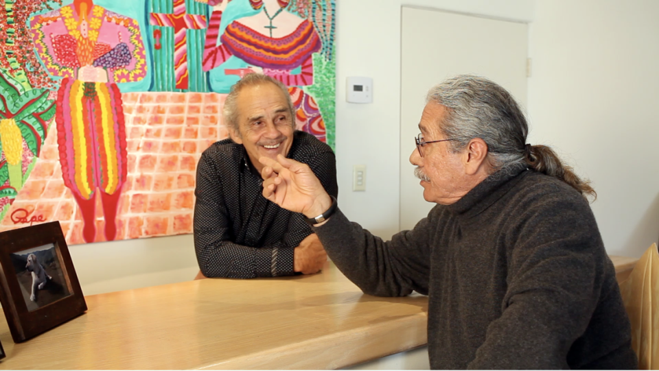 Pepe Serna alongside his great friend Edward James Olmos during his documentary ‘Pepe Serna: Life is Art’.