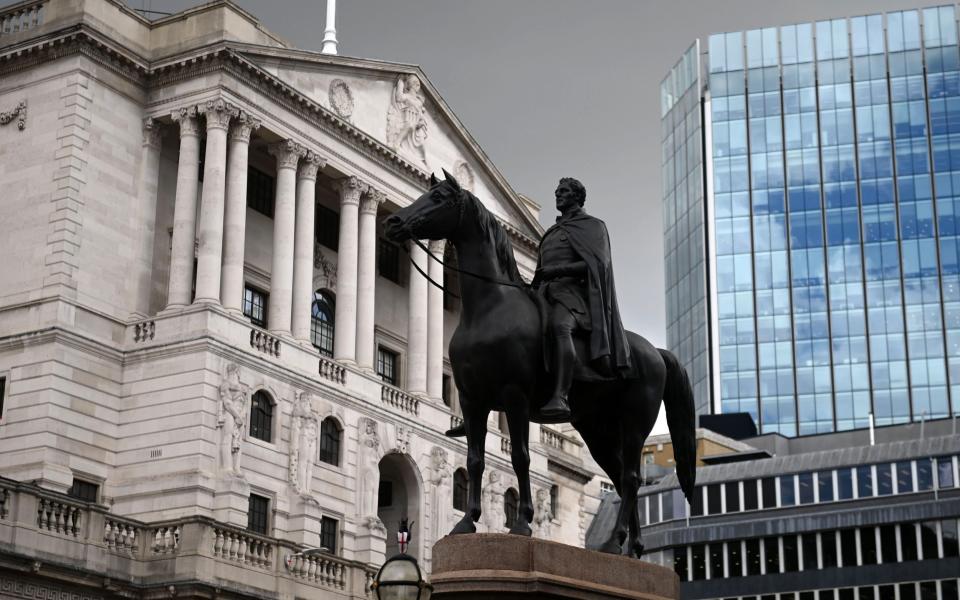 Mandatory Credit: Photo by NEIL HALL/EPA-EFE/Shutterstock (13908418g) A statue of the Duke of Wellington by the Bank of England in the financial district of City of London, Britain, 11 May 2023. The Bank of England will announce its latest decision on interest rates on 11 May. It is widely expected to raise them again for a 12th consecutive time - from 4.25 percent to 4.5 percent - meaning a rise in mortgage and loan payments as well. Bank of England expected to raise interest rates, London, United Kingdom - 11 May 2023 - NEIL HALL/EPA-EFE/Shutterstock