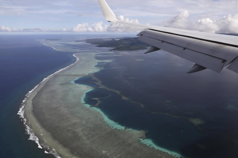 俯瞰密克羅尼西亞彭佩（Pohnpei）國際機場（資料照，AP）