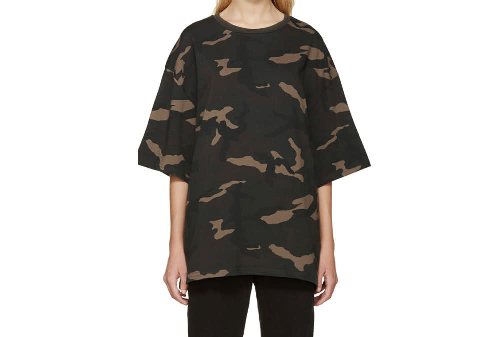 YEEZY Season 1 Brown & Green Camouflage T-Shirt, $235, ssense.com