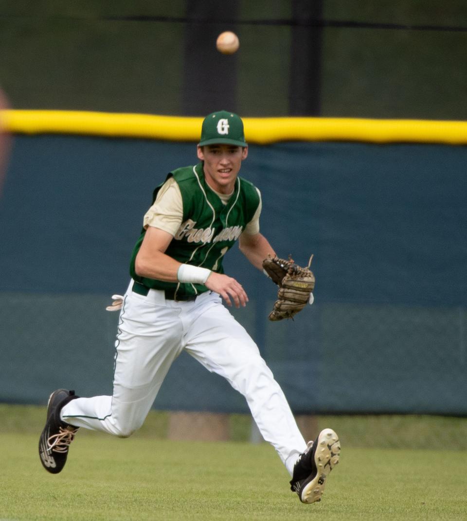 Gordo centerfielder Kyson Pate charges to catch a single hit by a Northside batter at Northside High Tuesday, April 12, 2022. Gary Cosby Jr./Tuscaloosa News  