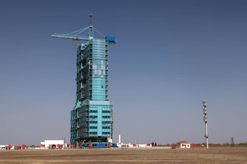 A view during preparations for Thursday's Shenzhou 18 spaceflight mission, in Jiuquan, Gansu province, China. The mission will last for about six months as the three astronauts carry out tasks such as installation, commissioning, maintenance, repair, and experiments in space. Photo by Wu Hao/EPA-EFE