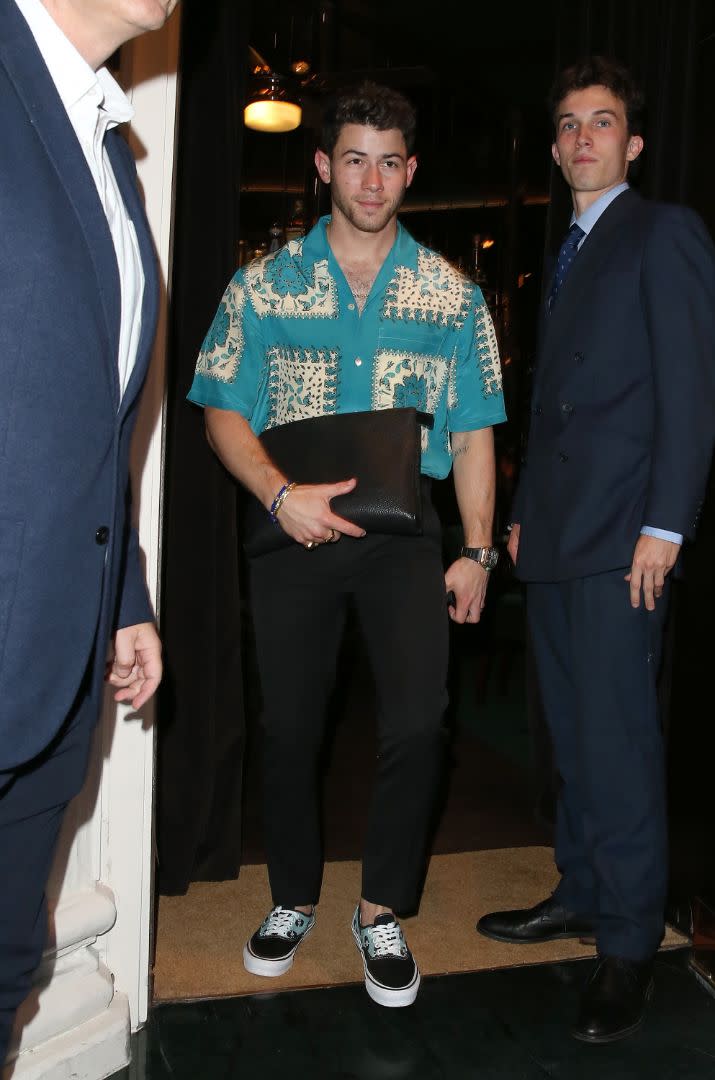 Nick Jonas leaving Casa Cruz restaurant in Notting Hill, London, Aug. 10. - Credit: Will/MEGA