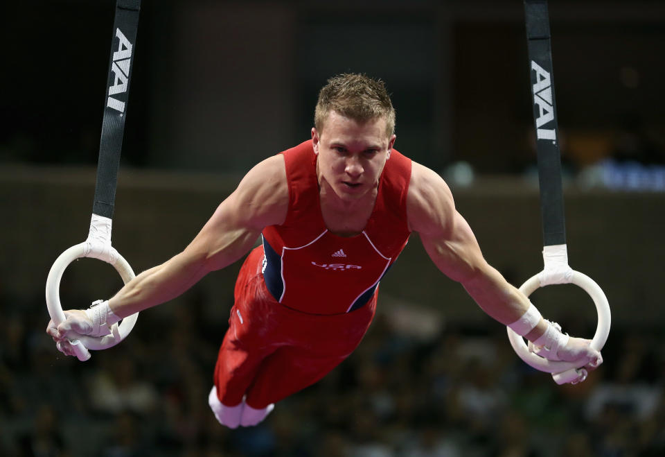 Jonathan Horton competes on the rings during day 3 of the 2012 U.S. Olympic Gymnastics Team Trials at HP Pavilion on June 30, 2012 in San Jose, California. (Photo by Ezra Shaw/Getty Images)