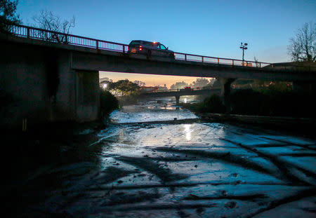 The 101 Highway is seen closed on both sides in Montecito, California, U.S. January 11, 2018. REUTERS/ Kyle Grillot