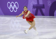 <p>Mirai Nagasu of the USA competes in ladies free skating during the figure skating team event at Gangneung Ice Arena on day three of the PyeongChang Winter Olympics, Feb. 12, 2018. (Photo by Jean Catuffe/Getty Images) </p>