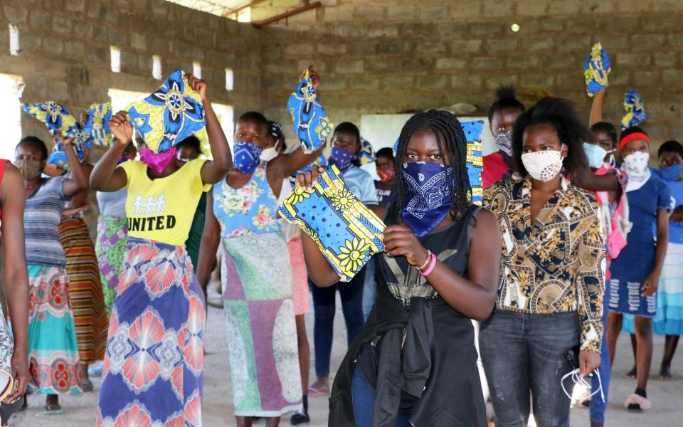 Plan International distributed 615 menstrual hygiene kits to girls and young women as well as 1,020 bars of soap to vulnerable households in Kafue District, as part of the Covid-19 response in Zambia - Plan International