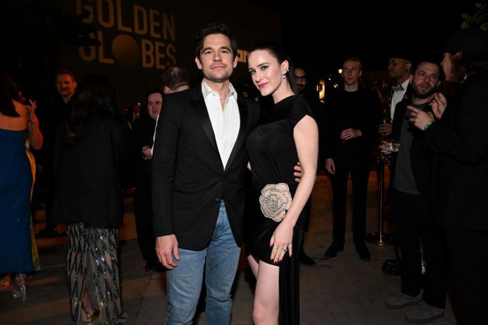 jason ralph and rachel brosnahan at 2024 billboard golden globes after party