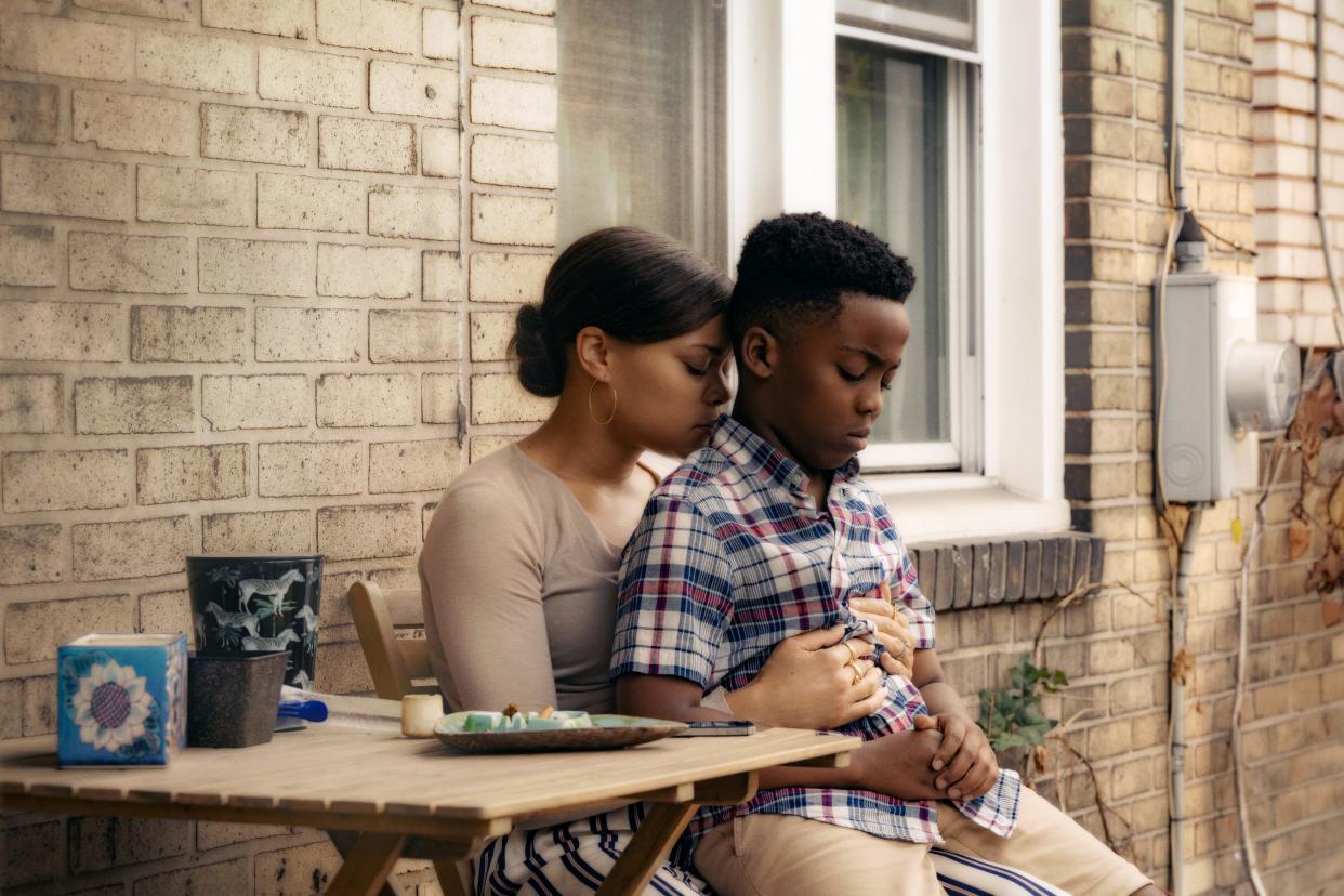 Ebony (Andra Day) worries about her troubled youngest son Andre (Anthony B. Jenkins) in "The Deliverance."