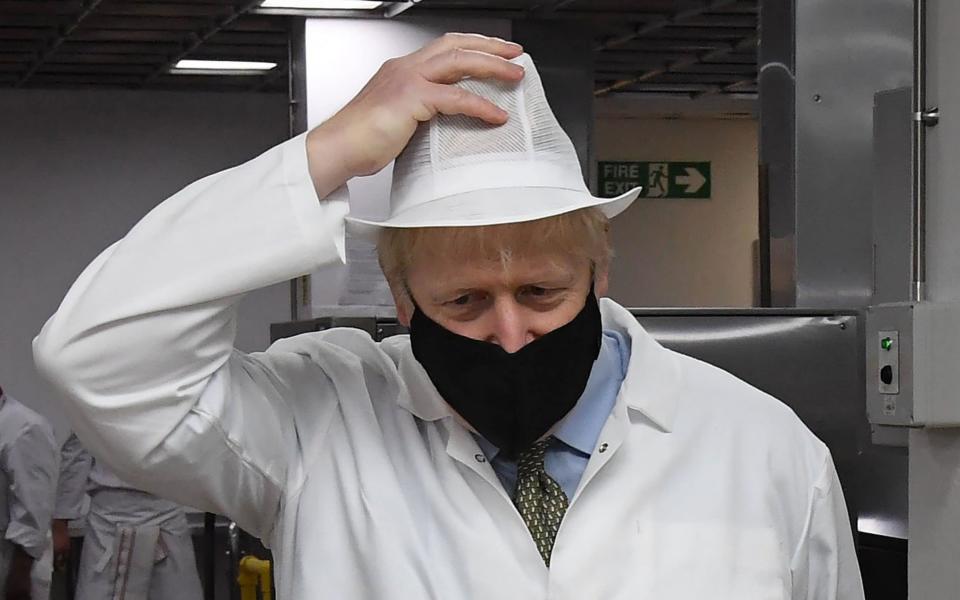 Boris Johnson during a visit to the Royal Berkshire Hospital in Reading - Jeremy Selwyn/AFP