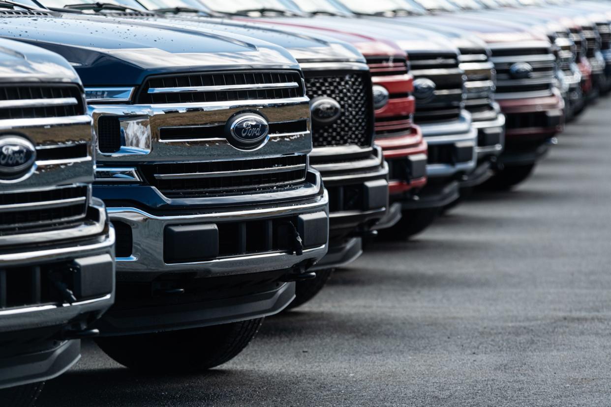 Dartmouth, Canada - February 28, 2020 - 2020 Ford F-150 Pickup Trucks at a Ford dealership.