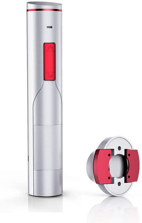 iTronics IC700 Electric Wine Opener Rechargeable Automatic Electric Corkscrew Wine Bottle Opener with Removeable Foil Cutter, Elegant White