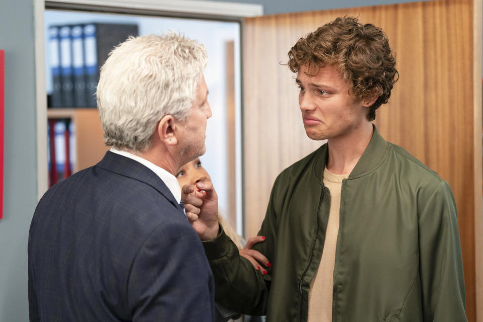 EastEnders,02-10-2023,6777,Graham Foster (ALEX MCSWEENEY); Freddie Slater (BOBBY BRAZIER),****EMBARGOED TILL TUESDAY 26TH SEPTEMBER 2023****, BBC, Jack Barnes/Kieron McCarron