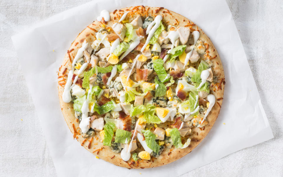 <p>Jocelyn Ruggiero</p><p>I bet you haven't had a Cobb salad pizza, but you won't be sad to bite into this unique pizza flavor that comes together quick.</p><p><strong>Get the recipe here: <a href="/842633/jocelynruggiero/cobb-salad-pizza/" data-ylk="slk:Cobb Salad Pizza;elm:context_link;itc:0;sec:content-canvas" class="link ">Cobb Salad Pizza</a></strong></p>