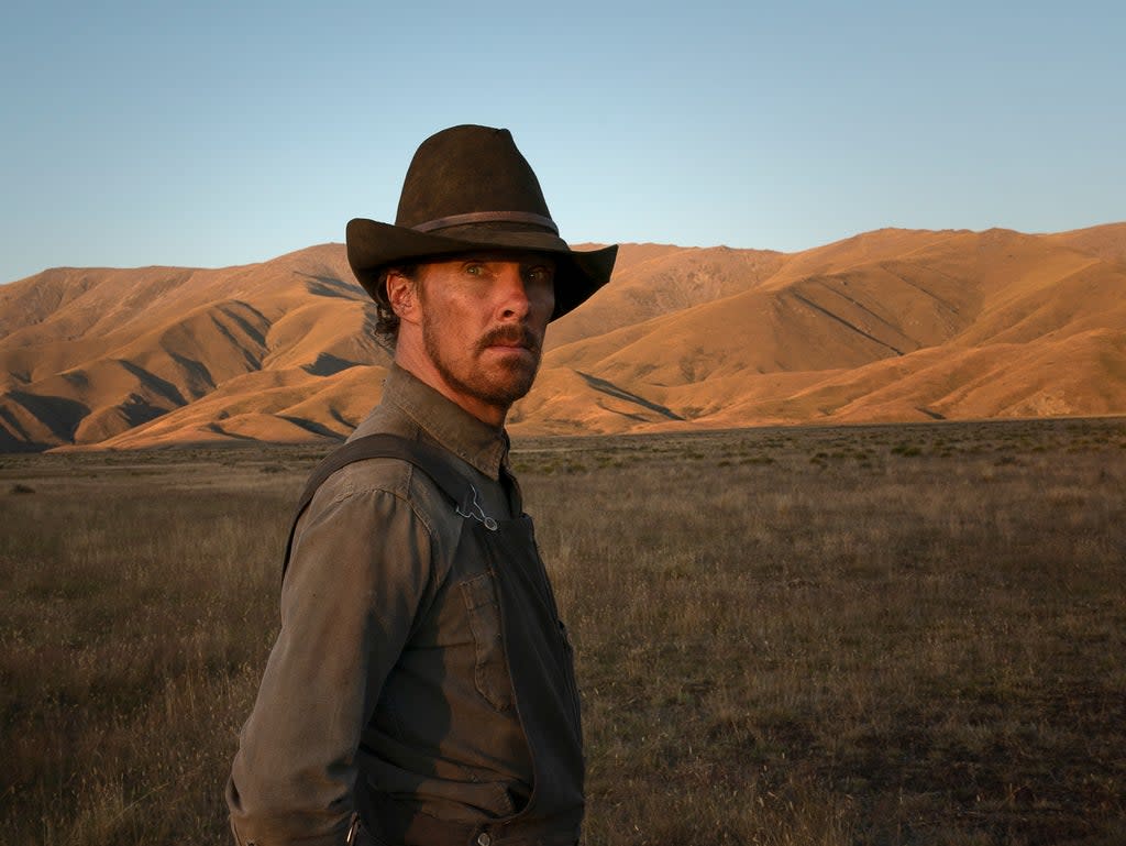 Cumberbatch plays a  laconic, physically imposing rancher in ‘The Power of the Dog’  (Kirsty Griffin/Netflix)