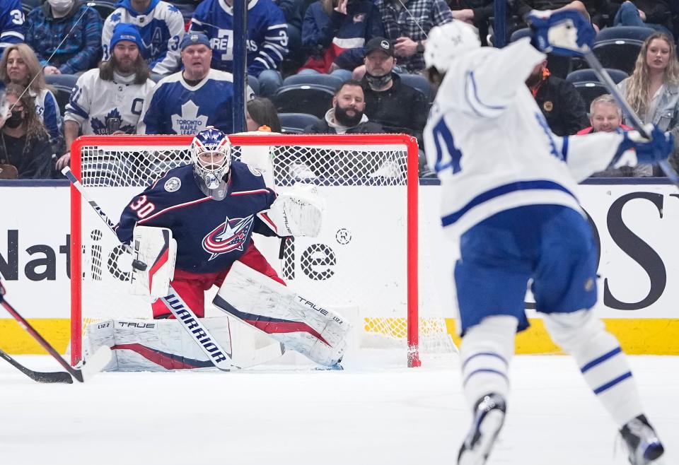 Maple Leafs center Auston Matthews had 54 goals in 63 games coming out of the weekend was on pace to score 69 goals this season.