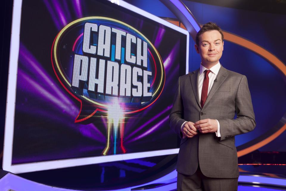 Stephen Mulhern presents Celebrity Catchphrase. (ITV)