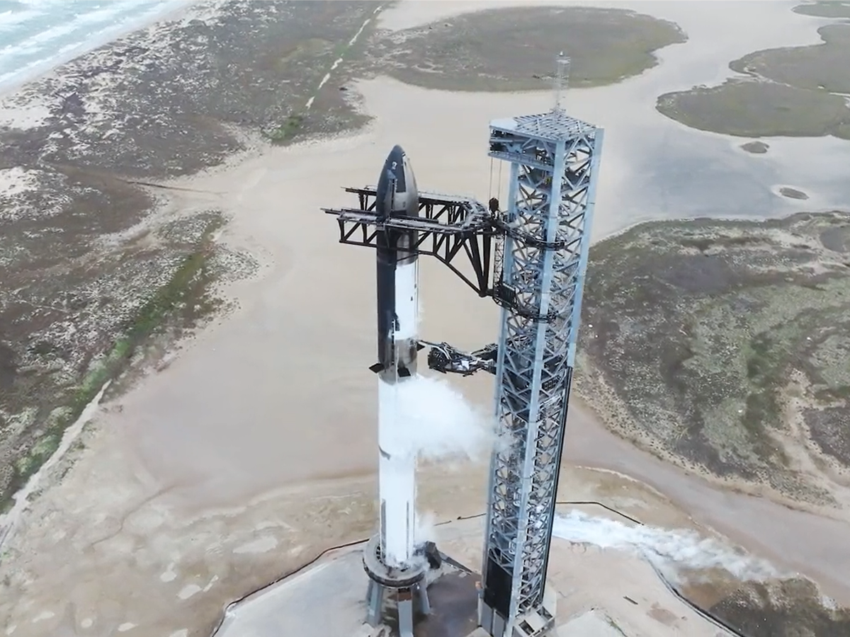 SpaceX performed a full flight-like wet dress rehearsal of a fully-stacked Starship rocket at its Starbase facility in Texas on Monday, 23 January (SpaceX)