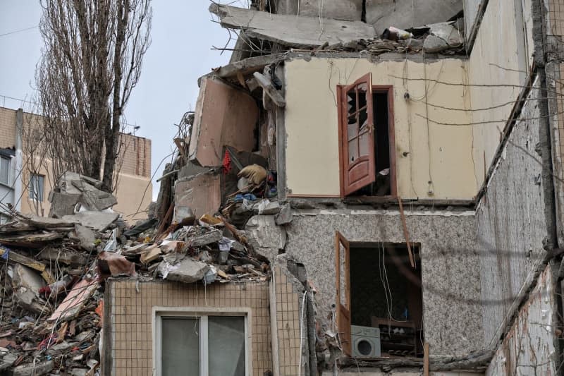 A general view of destruction following a Russian missile attack. -/Ukrinform/dpa
