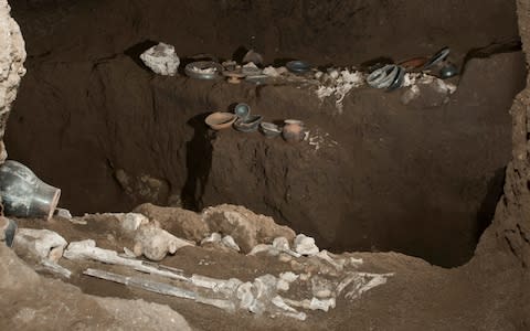 The skeletons of two men were found in the tomb on the outskirts of Rome - Credit: Superintendency of Rome